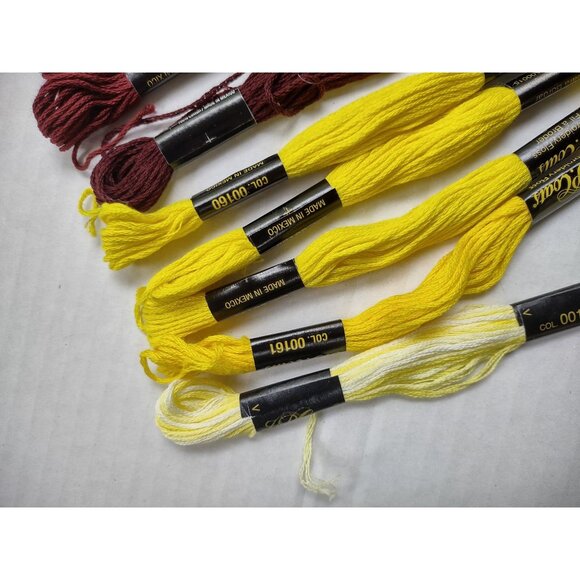 Loops and Thread/ JP Coats Yellow and Burgundy Embroidery Floss Cross Stitch Thr - Picture 4 of 7